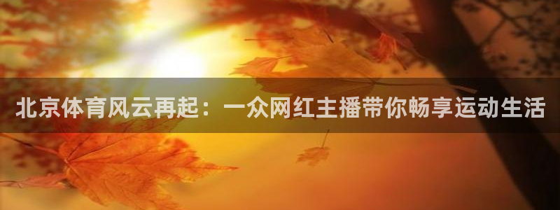 鲸鱼体育网址是什么：北京体育风云再起：一众网红主播带你畅享运动生活